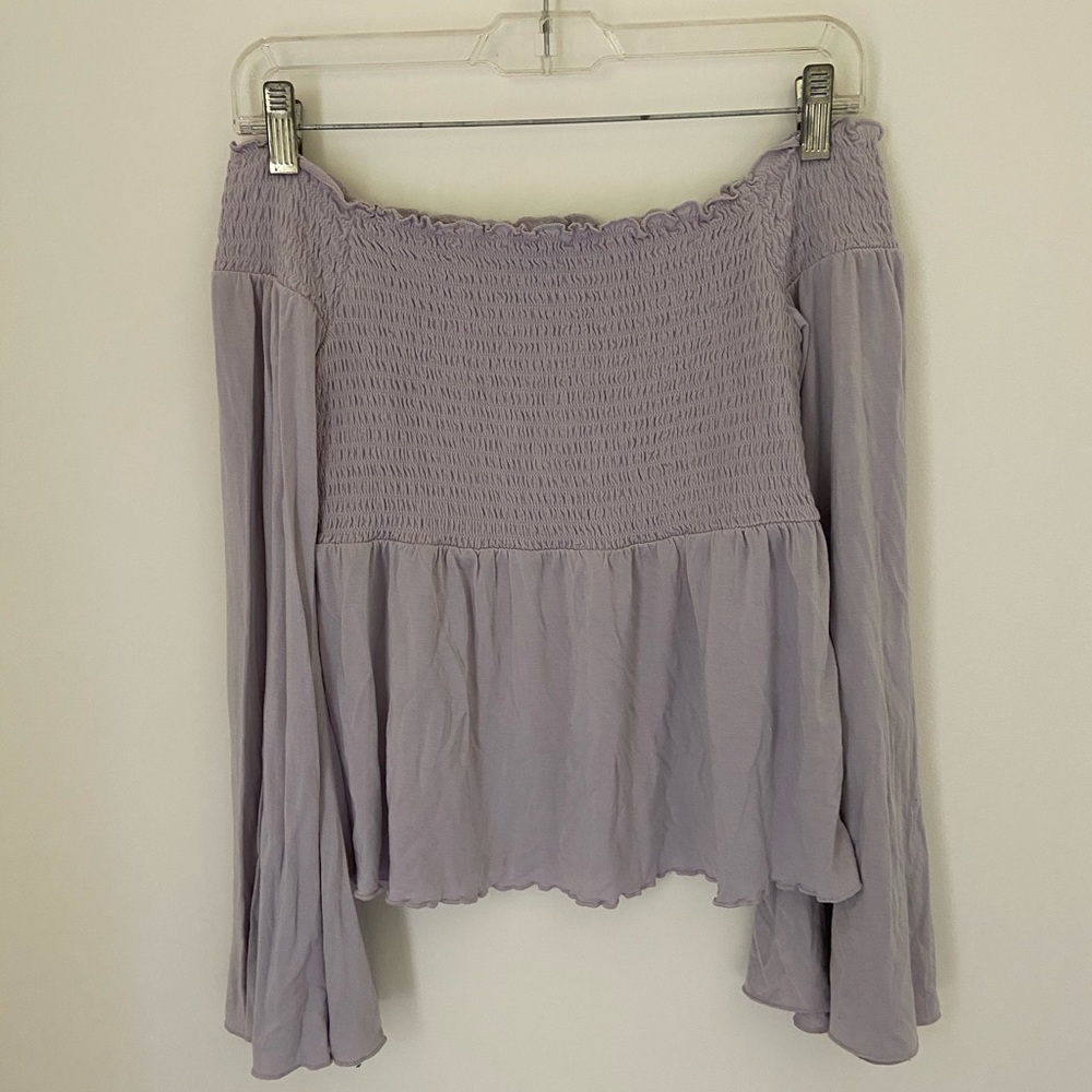 Purple American Eagle off the shoulder top